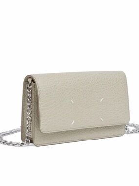 Maison Martin Margiela Beige Leather Chain Crossbody Bag (Gold Chain)